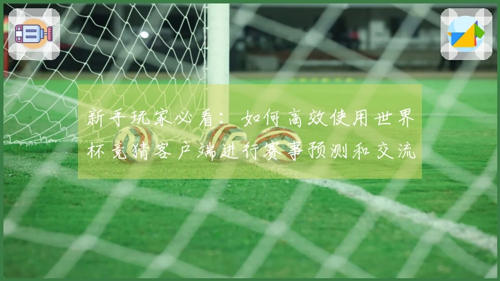 新手玩家必看：如何高效使用世界杯竞猜客户端进行赛事预测和交流